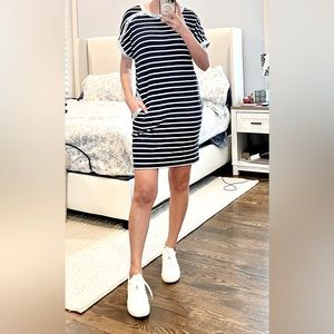 Navy and White Striped Nautical Shift Dress